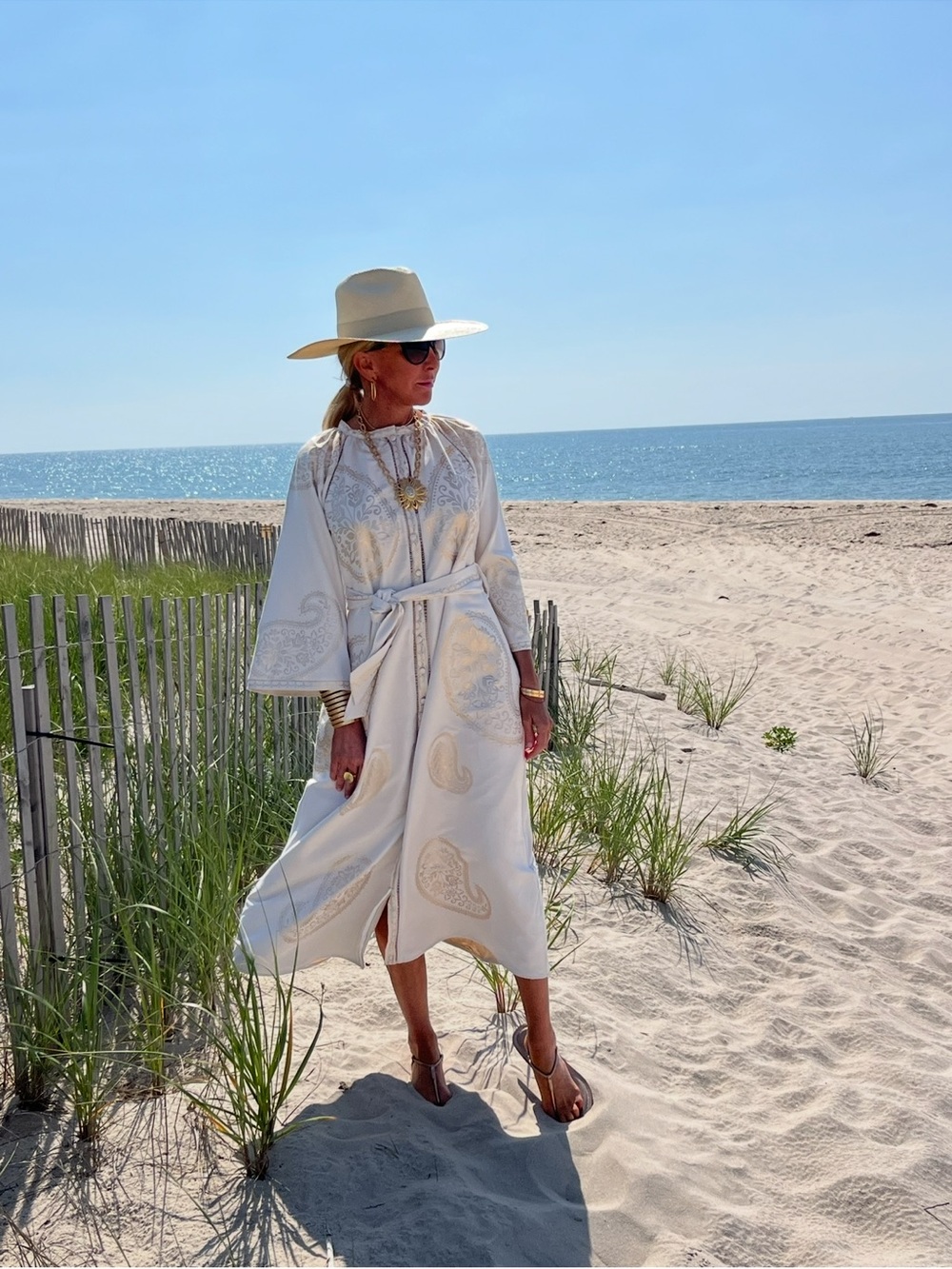 Womenβs Cream Beach Cover-Up Dress